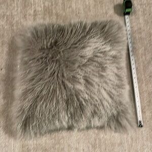 COPY - Gorgeous faux fur grey pillow 18”